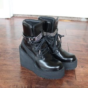 FENTY X PUMA BY RIHANNA BLACK LACE UP BOOTS